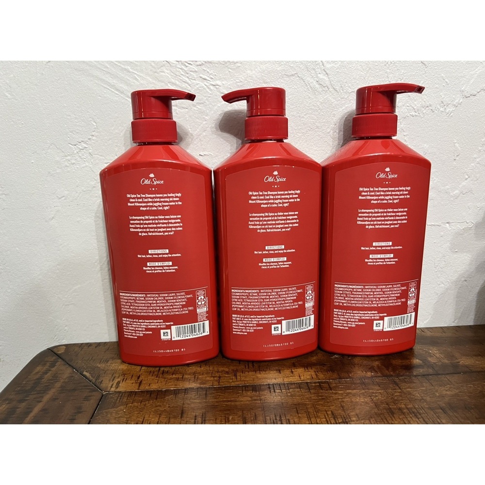 Old Spice Tea Tree Shampoo 21.9 oz 3 Pack New - Picture 2 of 2